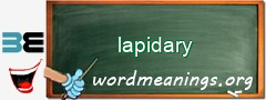 WordMeaning blackboard for lapidary